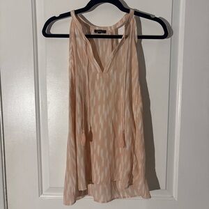 Dynamite Peach Printed V-Neck Tie-Front Sleeveless Camisole